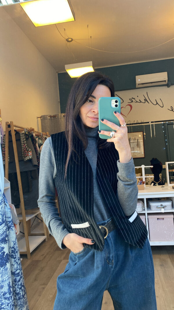 Gilet velluto gessato