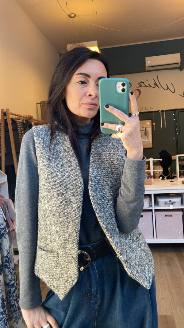 Gilet tweed melange